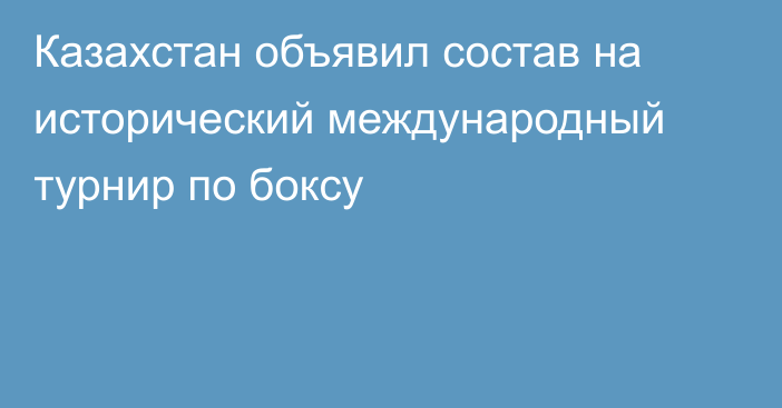 Казахстан объявил состав на исторический международный турнир по боксу