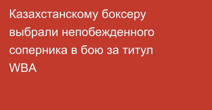 Казахстанскому боксеру выбрали непобежденного соперника в бою за титул WBA