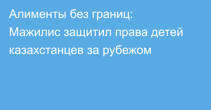 Алименты без границ: Мажилис защитил права детей казахстанцев за рубежом