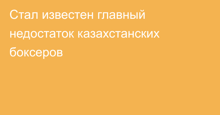 Стал известен главный недостаток казахстанских боксеров