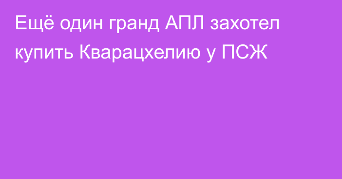 Ещё один гранд АПЛ захотел купить Кварацхелию у ПСЖ