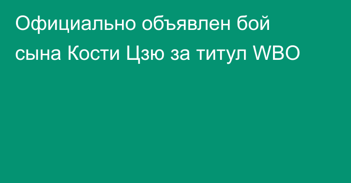 Официально объявлен бой сына Кости Цзю за титул WBO