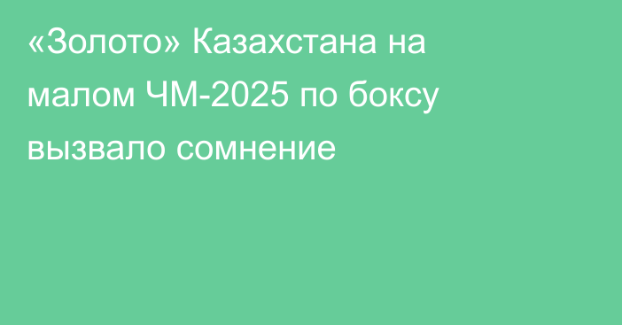 «Золото» Казахстана на малом ЧМ-2025 по боксу вызвало сомнение