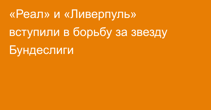 «Реал» и «Ливерпуль» вступили в борьбу за звезду Бундеслиги