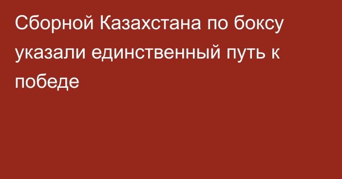 Сборной Казахстана по боксу указали единственный путь к победе