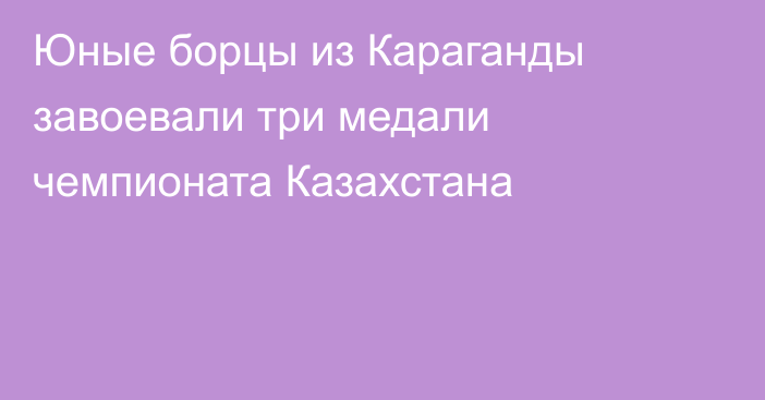 Юные борцы из Караганды завоевали три медали чемпионата Казахстана