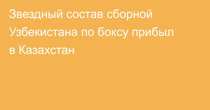 Звездный состав сборной Узбекистана по боксу прибыл в Казахстан
