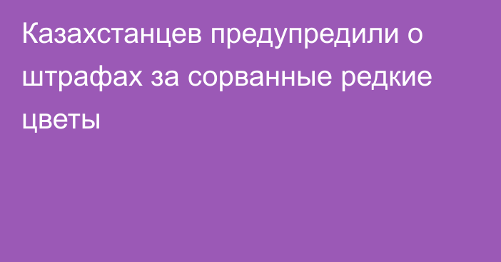 Казахстанцев предупредили о штрафах за сорванные редкие цветы