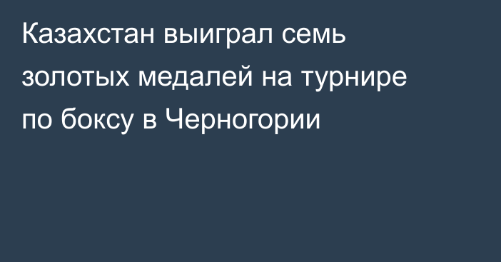 Казахстан выиграл семь золотых медалей на турнире по боксу в Черногории