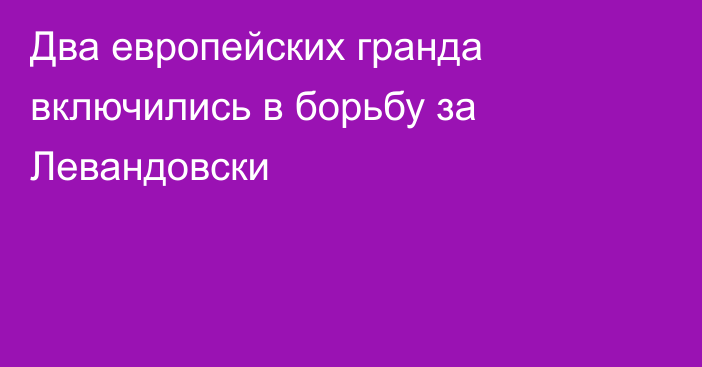 Два европейских гранда включились в борьбу за Левандовски