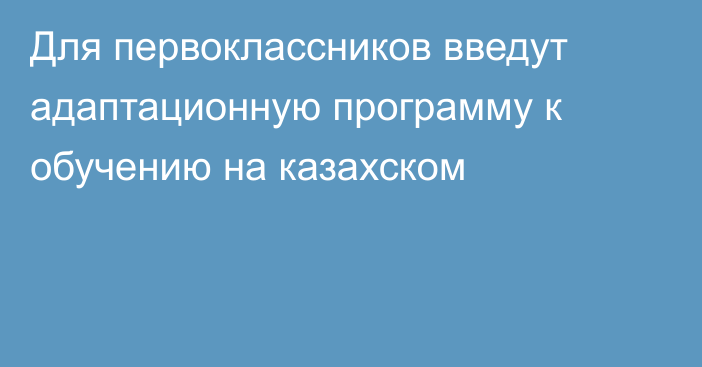 Для первоклассников введут адаптационную программу к обучению на казахском