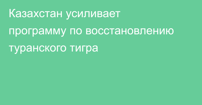 Казахстан усиливает программу по восстановлению туранского тигра