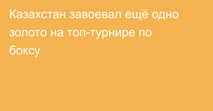 Казахстан завоевал ещё одно золото на топ-турнире по боксу