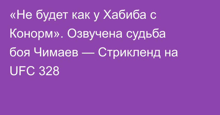 «Не будет как у Хабиба с Конорм». Озвучена судьба боя Чимаев — Стрикленд на UFC 328