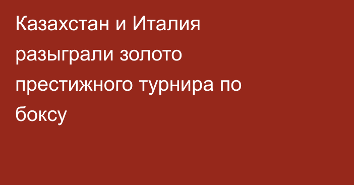 Казахстан и Италия разыграли золото престижного турнира по боксу
