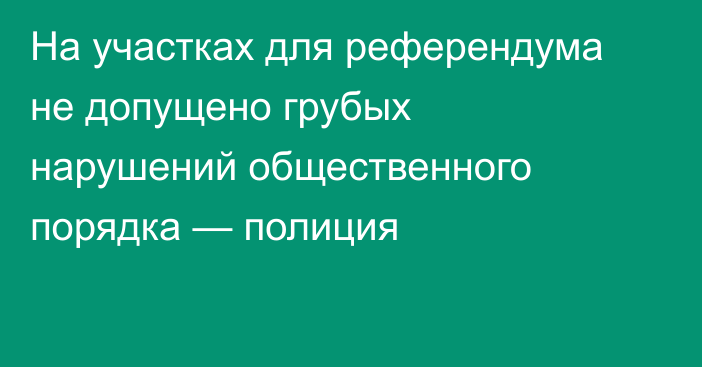 На участках для референдума не допущено грубых нарушений общественного порядка — полиция