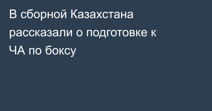 В сборной Казахстана рассказали о подготовке к ЧА по боксу