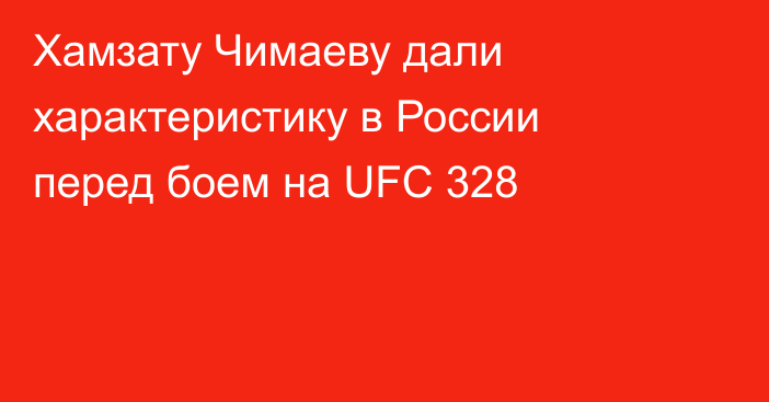Хамзату Чимаеву дали характеристику в России перед боем на UFC 328