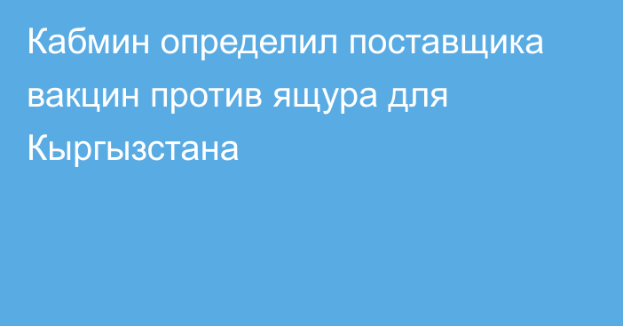 Кабмин определил поставщика вакцин против ящура для Кыргызстана