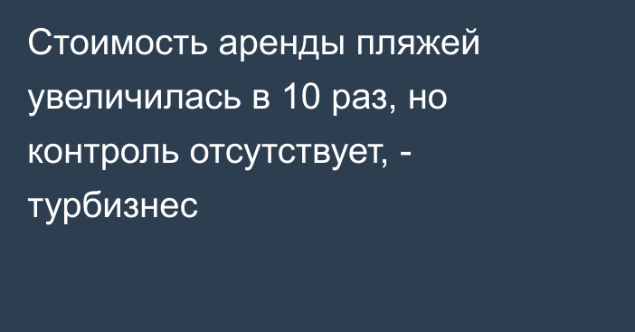 Стоимость аренды пляжей увеличилась в 10 раз, но контроль отсутствует, - турбизнес 