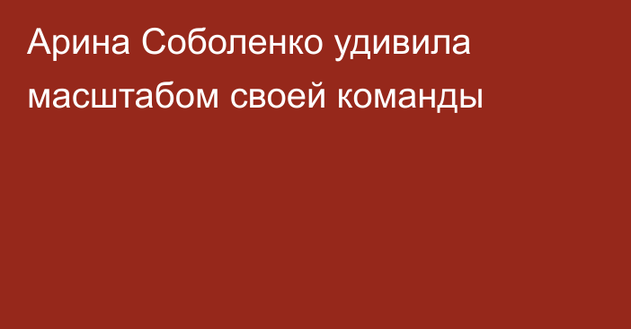 Арина Соболенко удивила масштабом своей команды