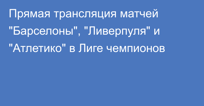 Прямая трансляция матчей 