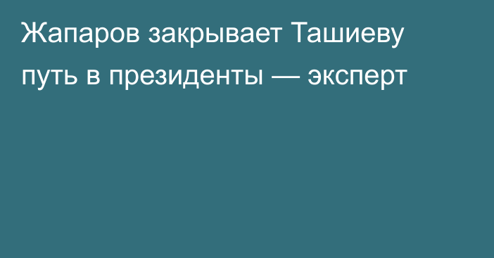 Жапаров закрывает Ташиеву путь в президенты — эксперт