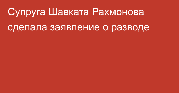 Супруга Шавката Рахмонова сделала заявление о разводе