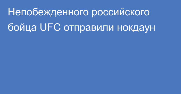 Непобежденного российского бойца UFC отправили нокдаун
