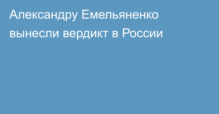 Александру Емельяненко вынесли вердикт в России