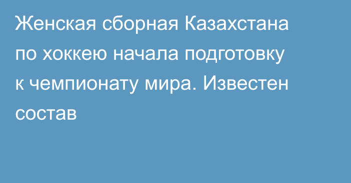 Женская сборная Казахстана по хоккею начала подготовку к чемпионату мира. Известен состав