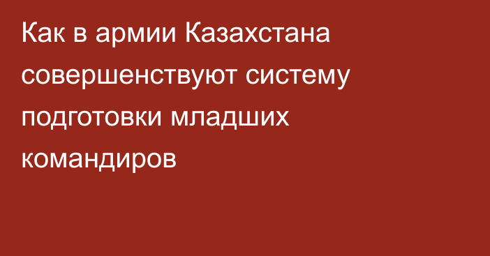Как в армии Казахстана совершенствуют систему подготовки младших командиров