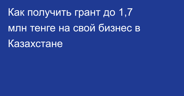Как получить грант до 1,7 млн тенге на свой бизнес в Казахстане