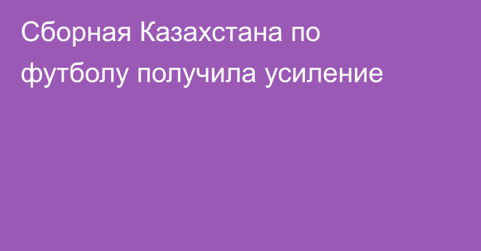 Сборная Казахстана по футболу получила усиление