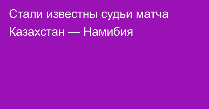Стали известны судьи матча Казахстан — Намибия