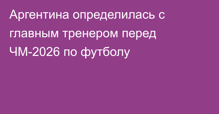 Аргентина определилась с главным тренером перед ЧМ-2026 по футболу