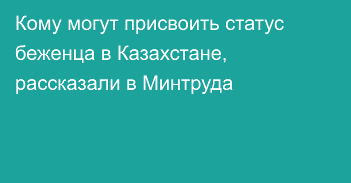 Кому могут присвоить статус беженца в Казахстане, рассказали в Минтруда