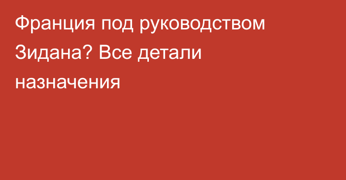 Франция под руководством Зидана? Все детали назначения