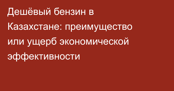 Дешёвый бензин в Казахстане: преимущество или ущерб экономической эффективности