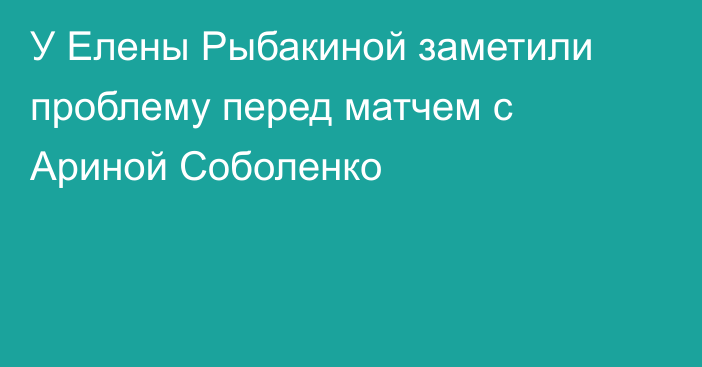 У Елены Рыбакиной заметили проблему перед матчем с Ариной Соболенко