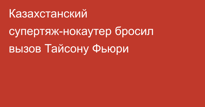 Казахстанский супертяж-нокаутер бросил вызов Тайсону Фьюри