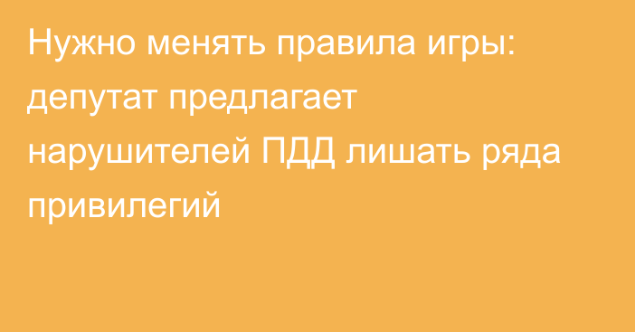 Нужно менять правила игры: депутат предлагает нарушителей ПДД лишать ряда привилегий