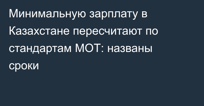 Минимальную зарплату в Казахстане пересчитают по стандартам МОТ: названы сроки