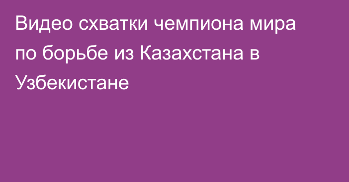 Видео схватки чемпиона мира по борьбе из Казахстана в Узбекистане