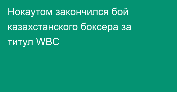 Нокаутом закончился бой казахстанского боксера за титул WBC