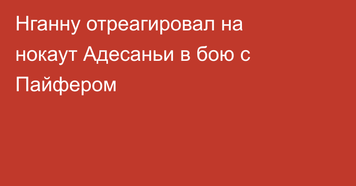 Нганну отреагировал на нокаут Адесаньи в бою с Пайфером