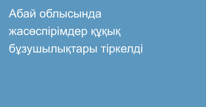 Абай облысында жасөспірімдер құқық бұзушылықтары тіркелді