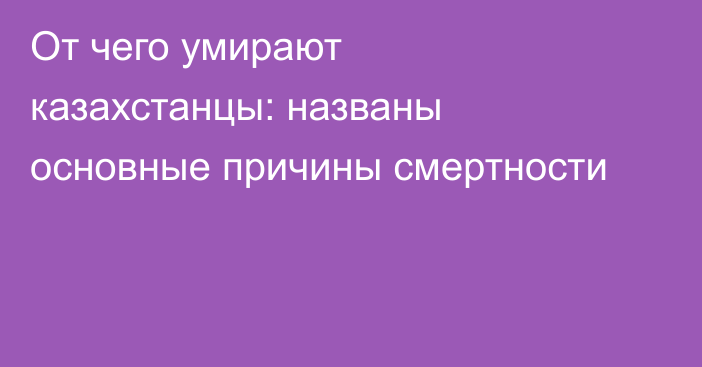 От чего умирают казахстанцы: названы основные причины смертности