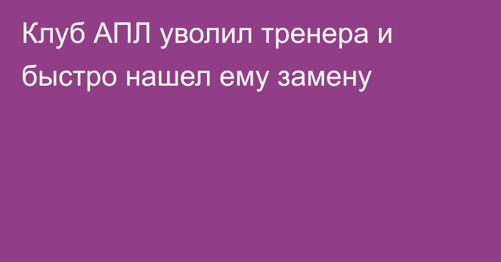 Клуб АПЛ уволил тренера и быстро нашел ему замену