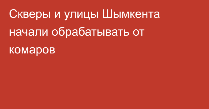 Скверы и улицы Шымкента начали обрабатывать от комаров